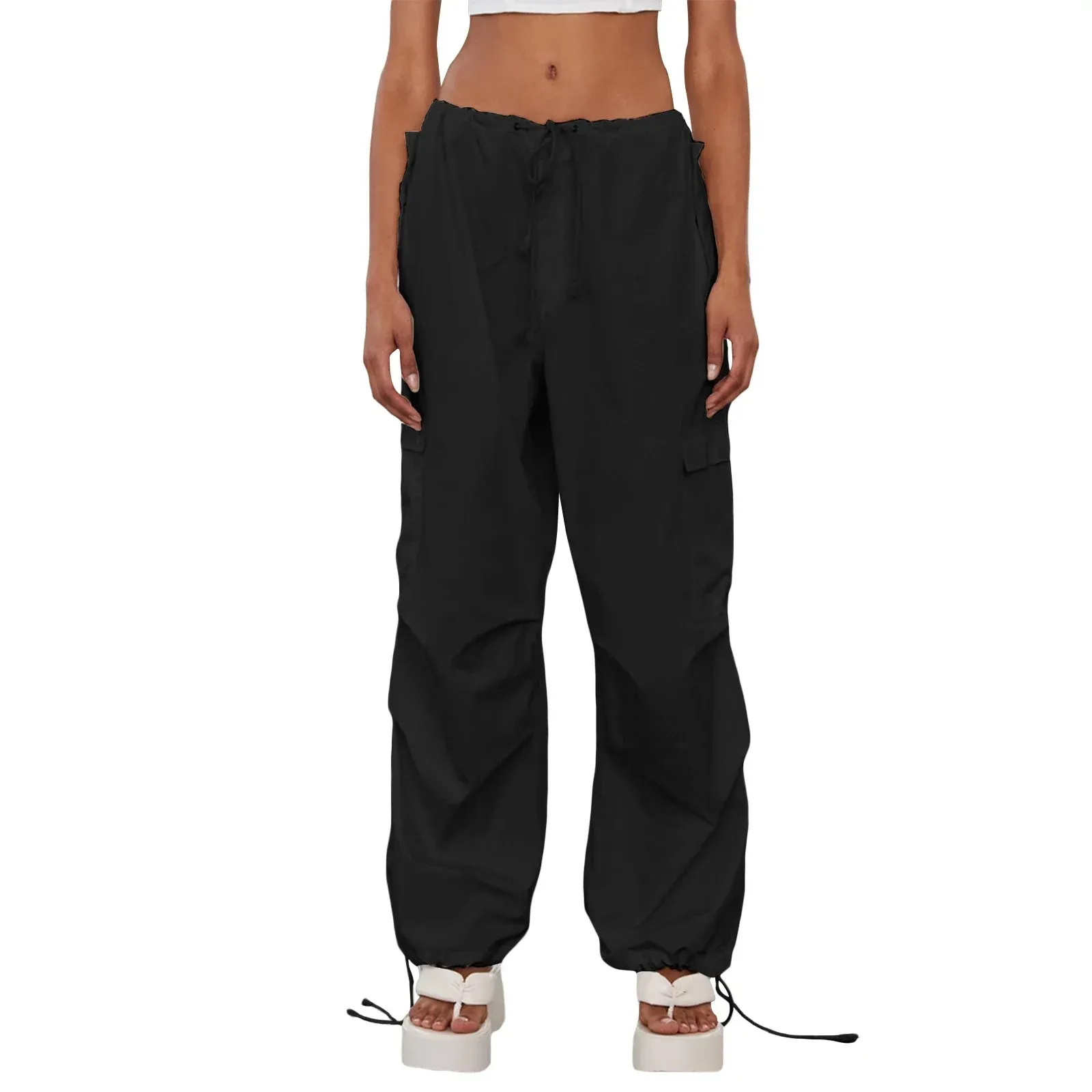 Baggy Cargo Low Straight Wide Pocketed Streetwear Trendy Pants