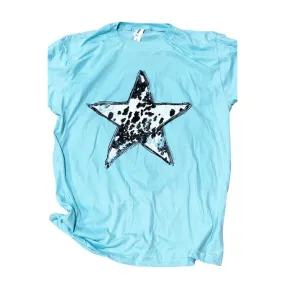 Cow Print Star Graphic Tee