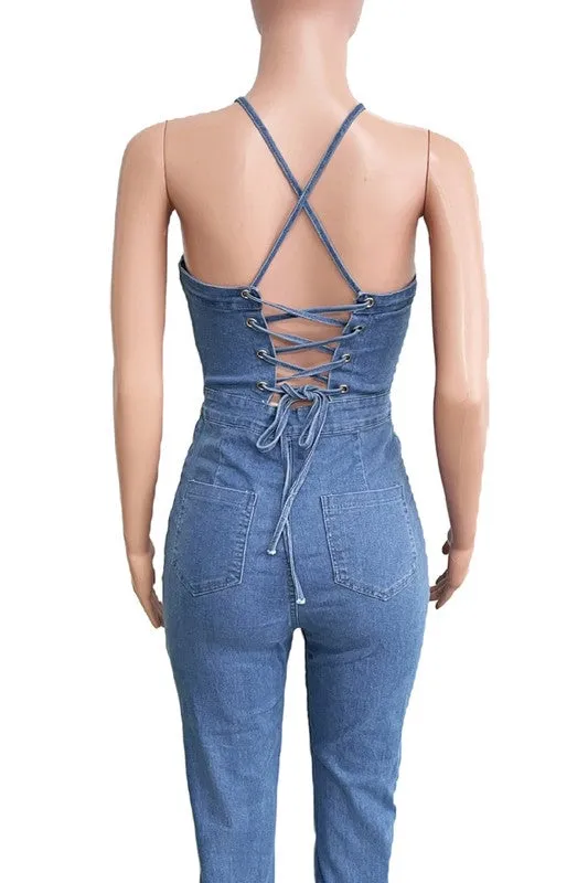 DENIM SEXY JUMPSUIT