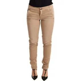 Ermanno Scervino Chic Low Waist Skinny Cotton Trousers