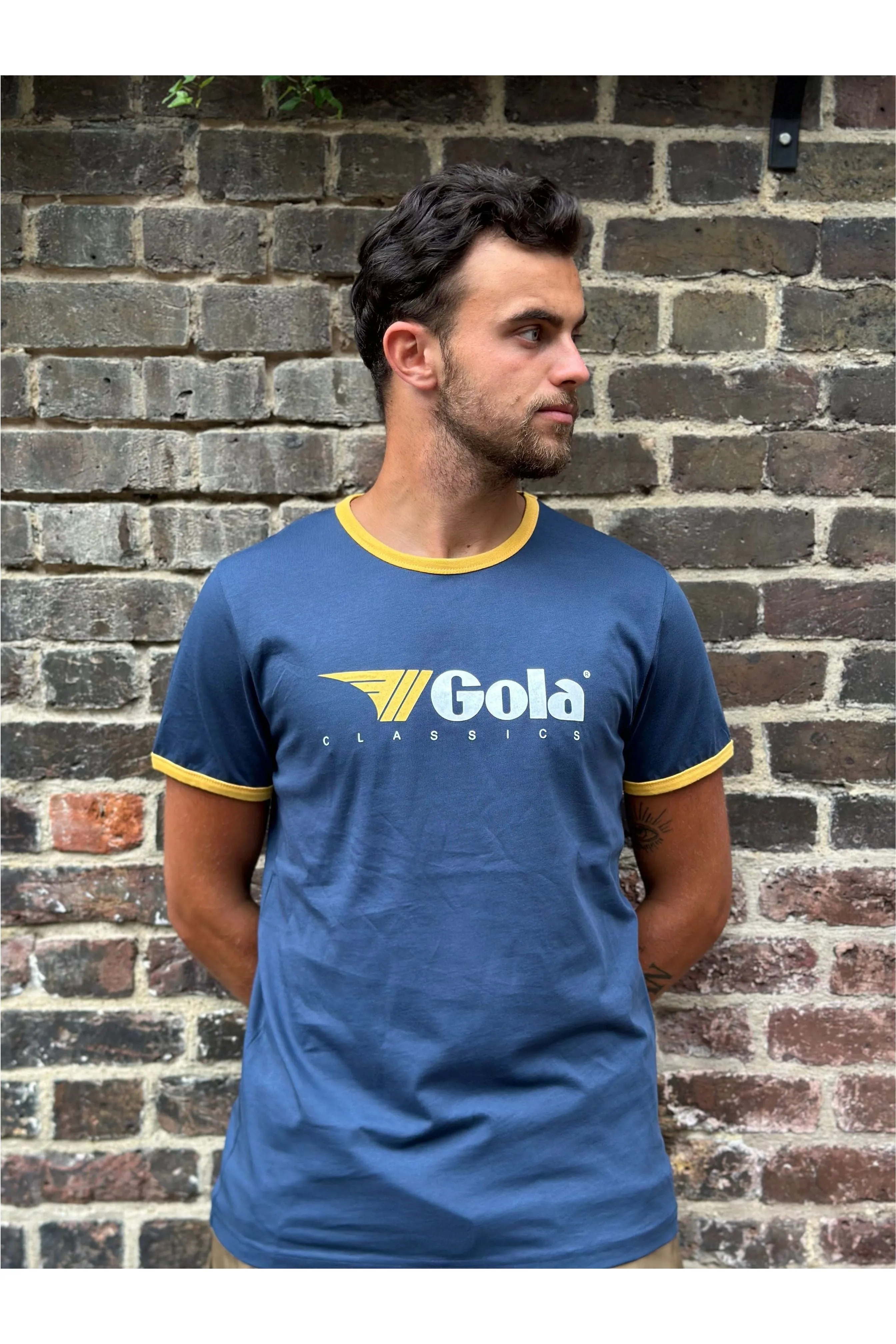 Gola - Navy & Gold Short Sleeve Ringer - T-Shirt