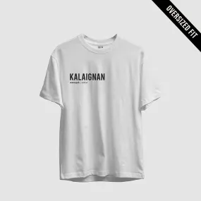 Kalaignan | Tamil Oversized T-Shirt (White) (Right Pocket)