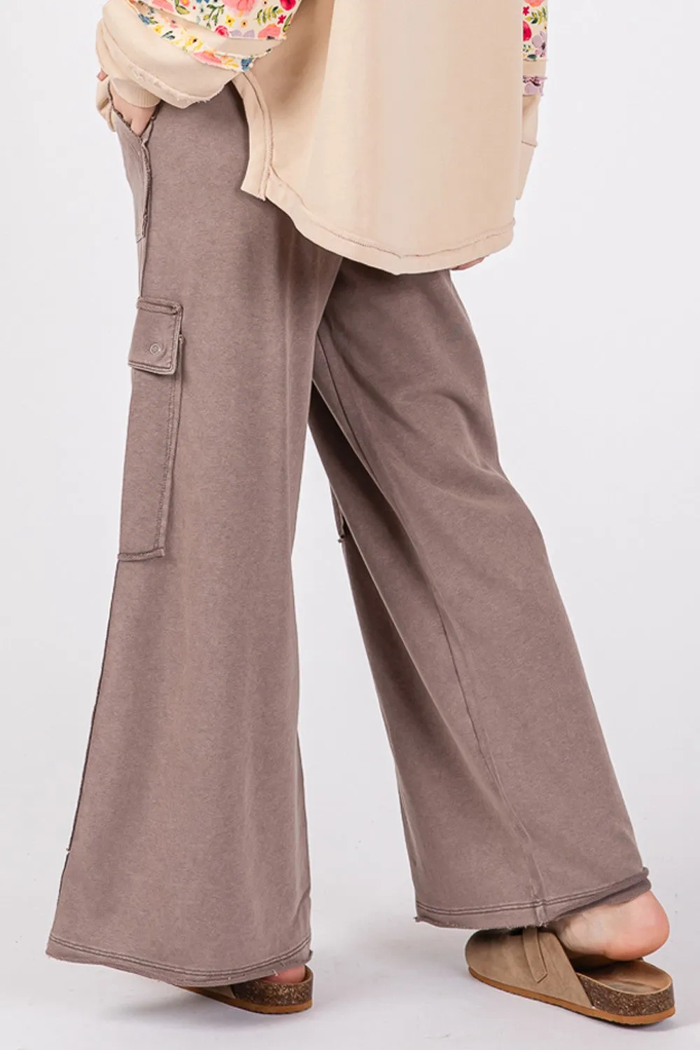 Knit Terry Mineral Wash Wide Leg Pants