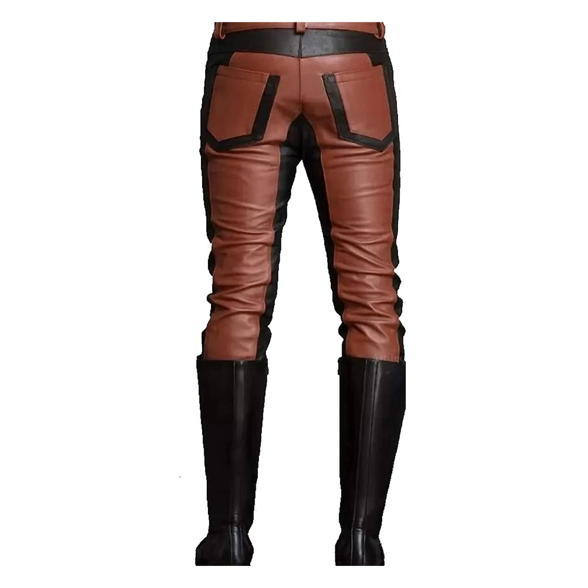 Mens Brown Leather Pants