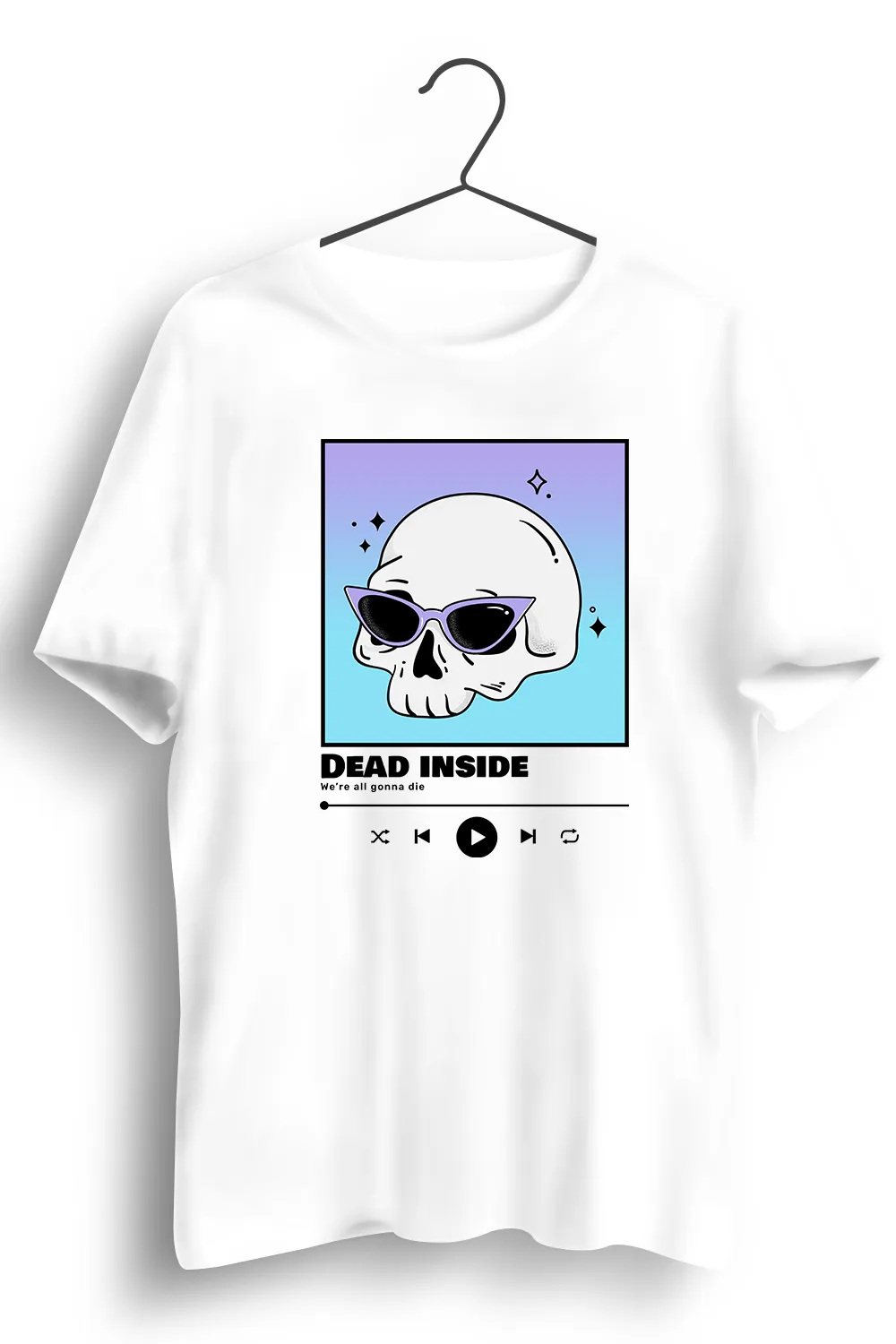 Paytm Exclusive - Dead Inside Graphic Printed White Tshirt