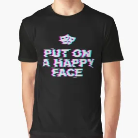 "Joker Inspired Happy Face Graphic T-Shirt"