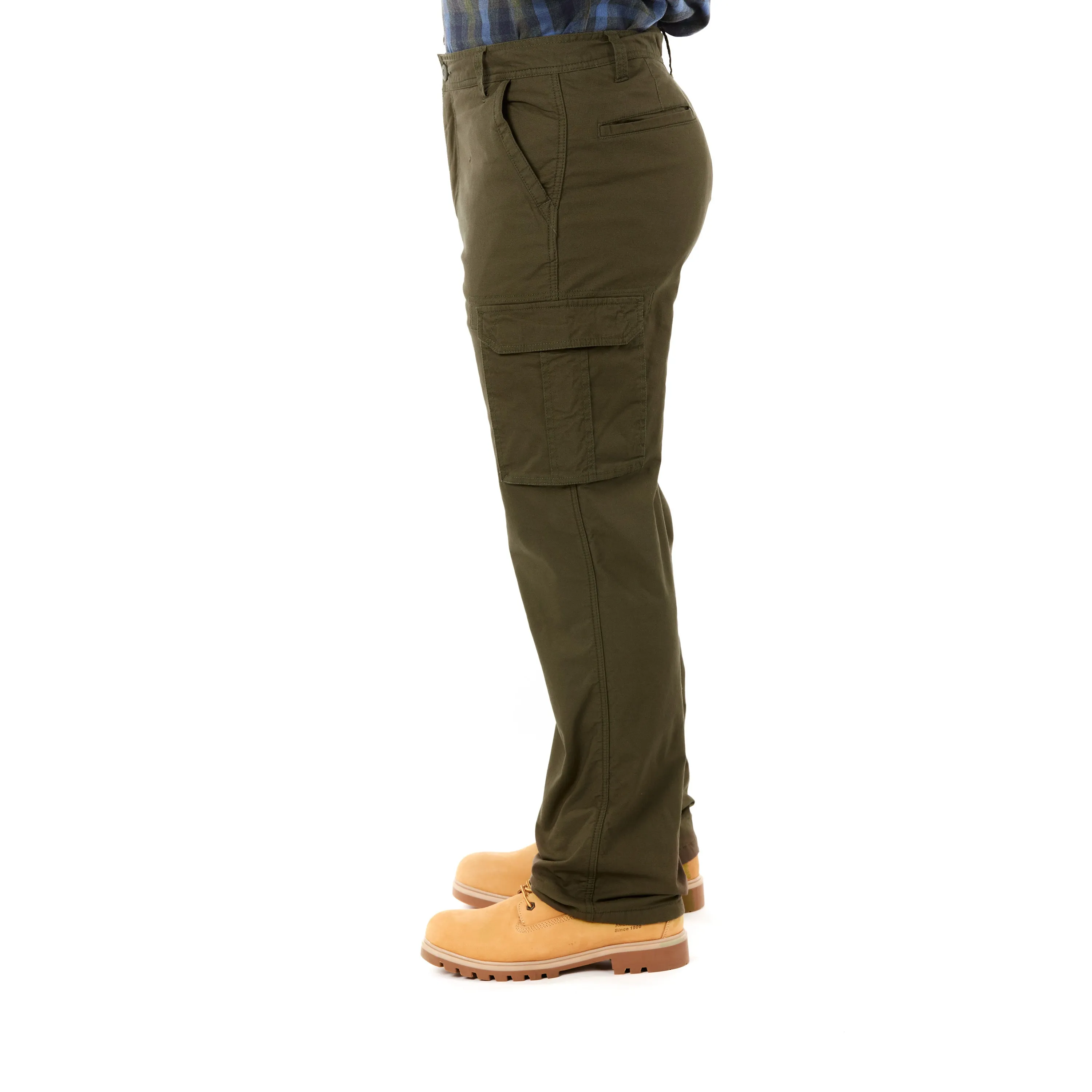 STRETCH FLEECE-LINED CANVAS CARGO PANT