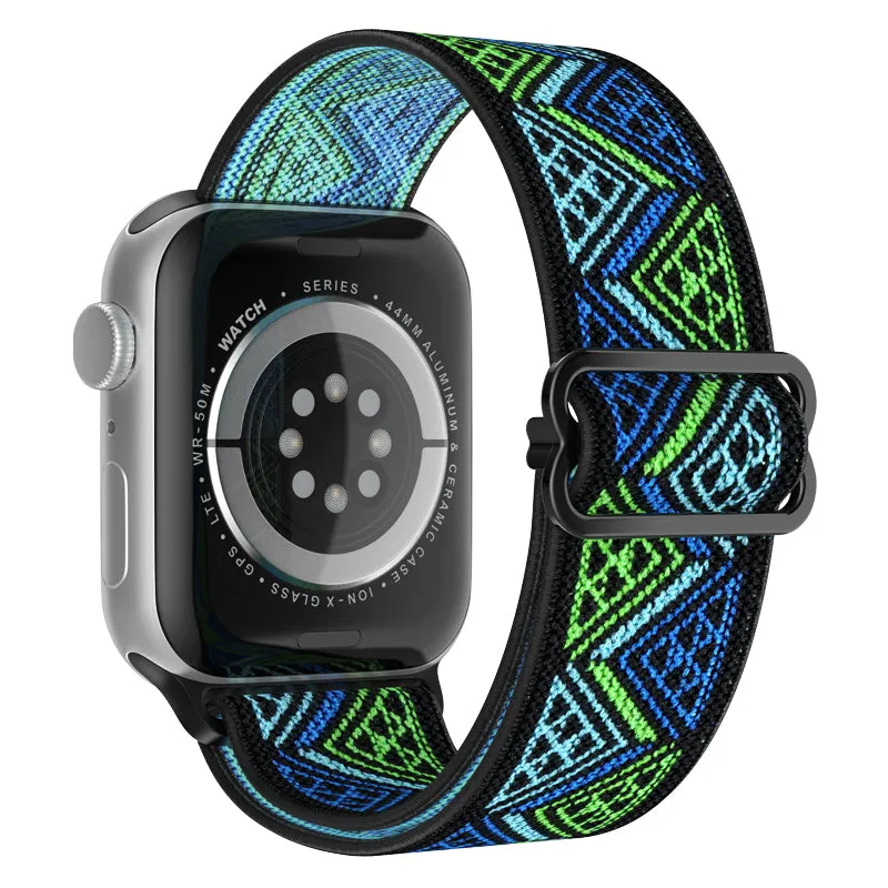 Stretchy Nylon Loop Band for Apple Watch 38/40/41mm & 42/44/45mm-Assorted Designs