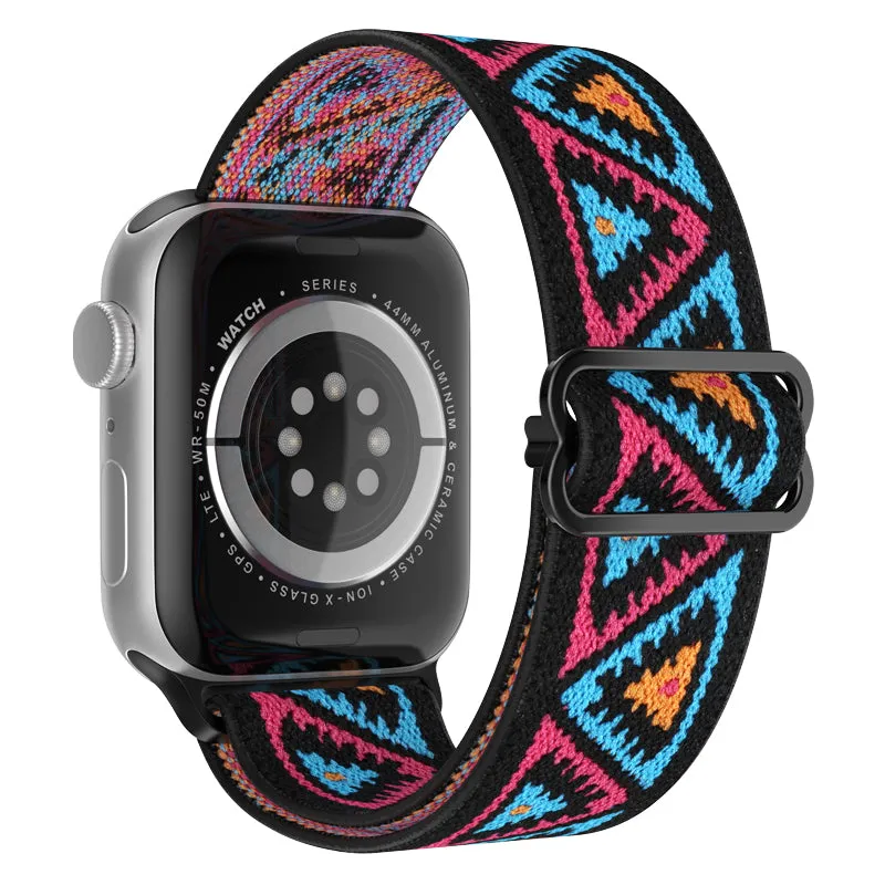 Stretchy Nylon Loop Band for Apple Watch 38/40/41mm & 42/44/45mm-Assorted Designs