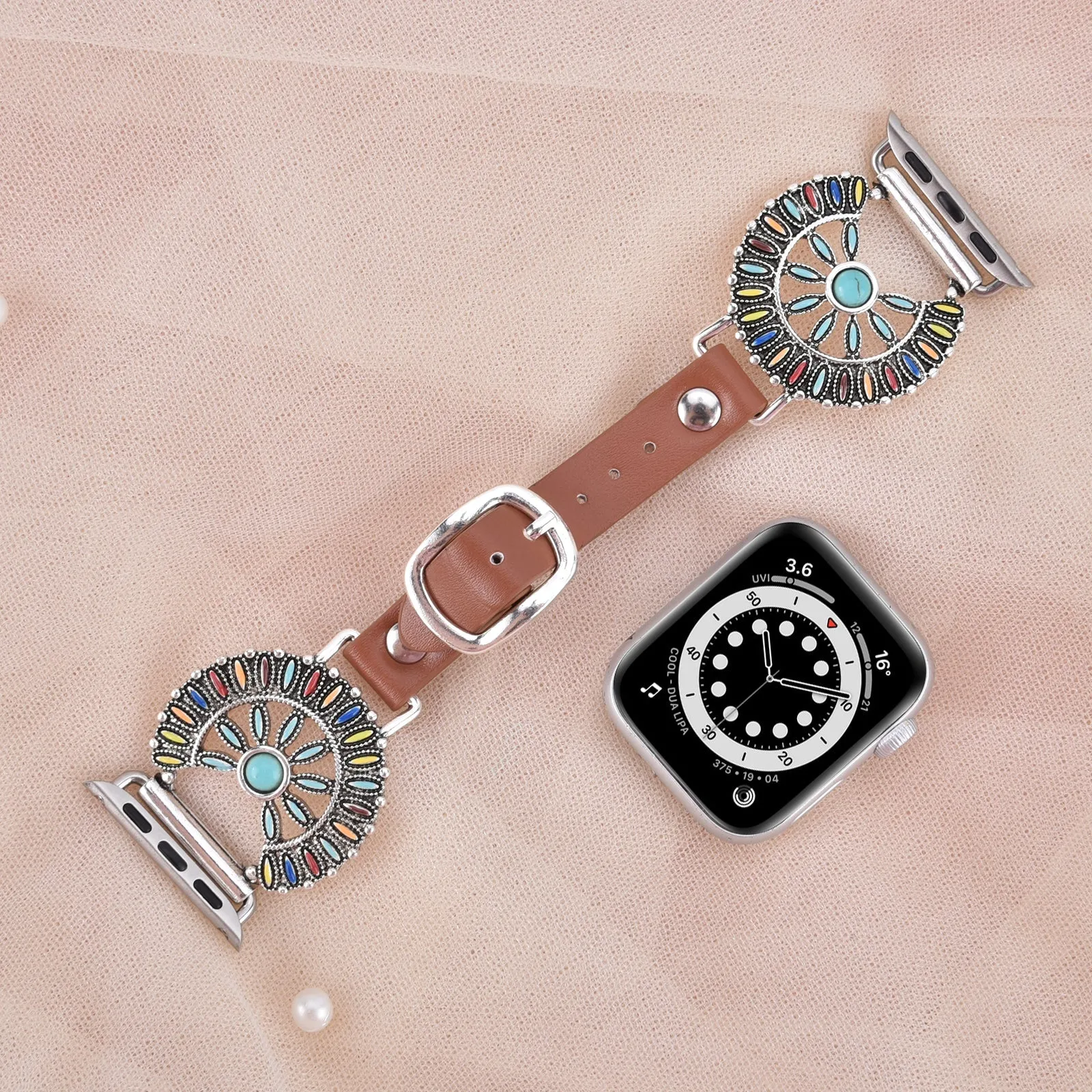 Western Style Metal & Leather Bands for Apple Watch-Assorted Designs