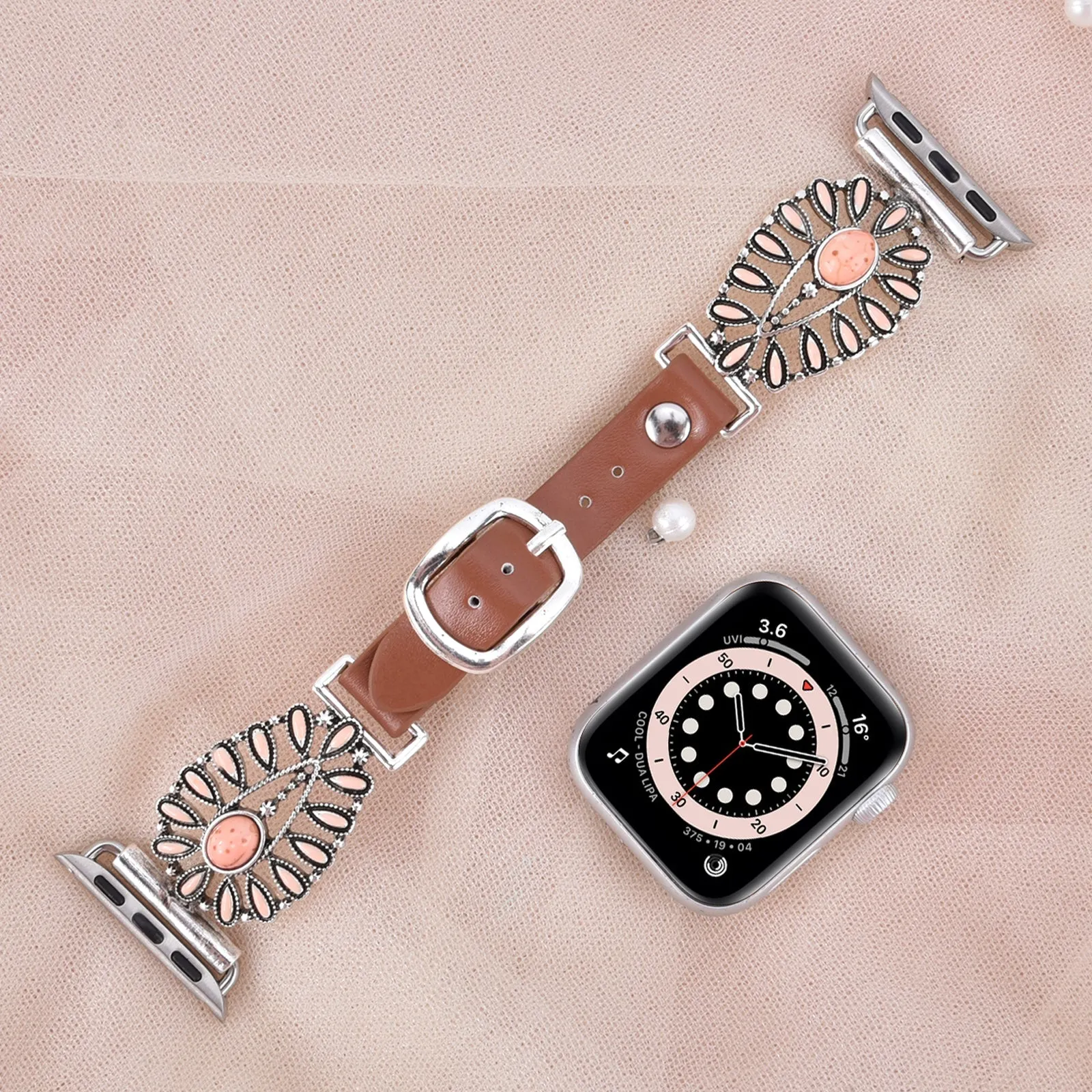 Western Style Metal & Leather Bands for Apple Watch-Assorted Designs